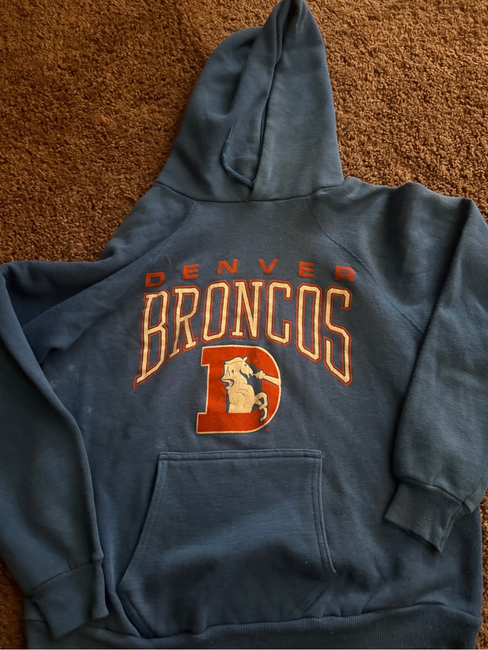 Denver Broncos Men's Navy Blue Pullover Hoodie